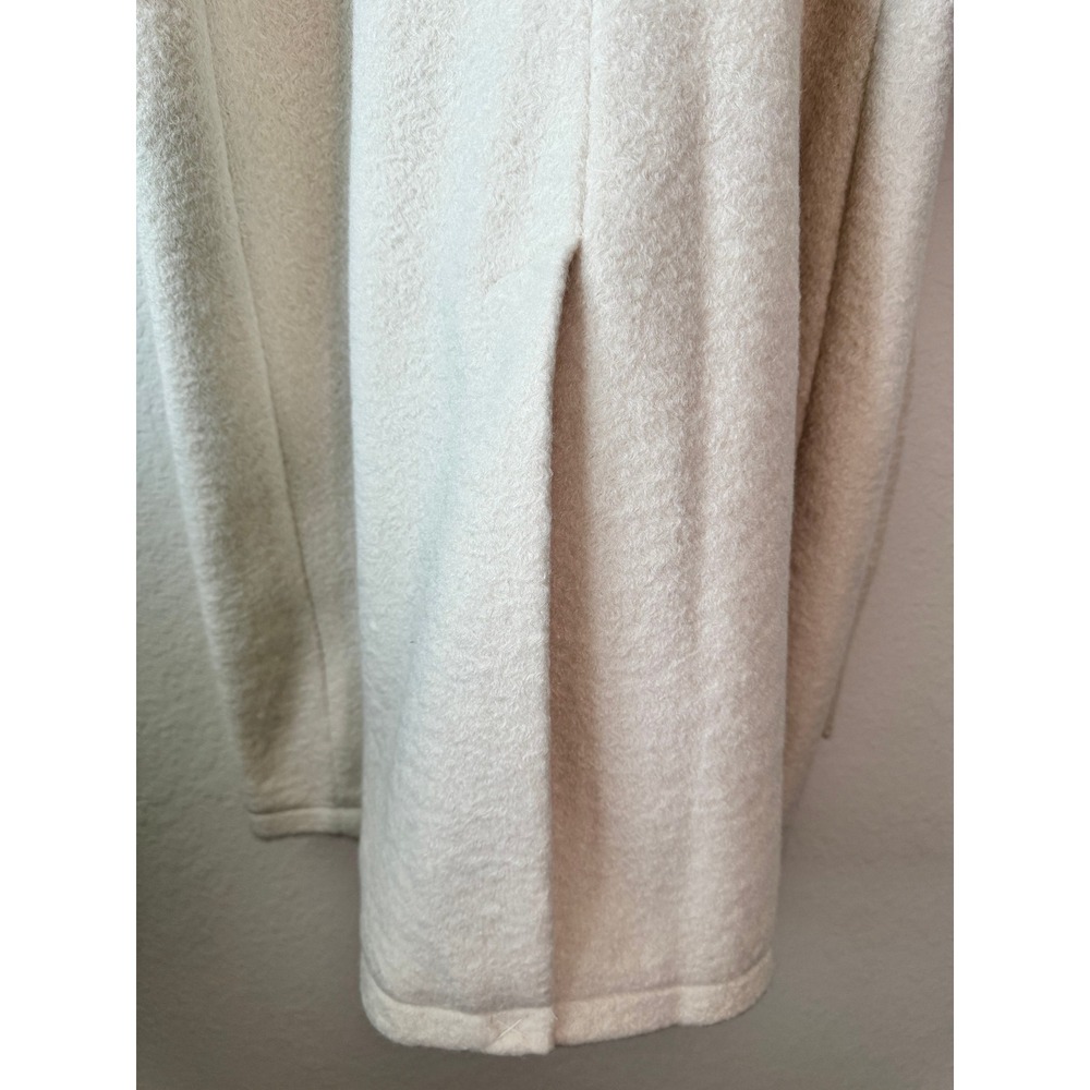 EVERY Womens Cream Longline Maxi Wrap Coat Geometric Knit Sleeves Large NWT - Picture 11 of 11